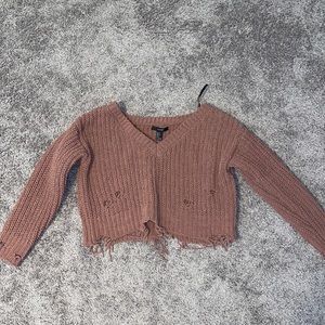 distressed cropped sweater